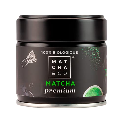 优质 100% 有机抹茶 30g [高级礼仪级]。日本有机绿茶粉。礼仪级有机抹茶。