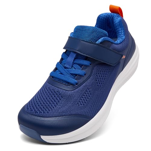 Clifun Kids Wide Toe Box Shoes School Sneakers for Boys Girls Lightweight Casual Dark Blue