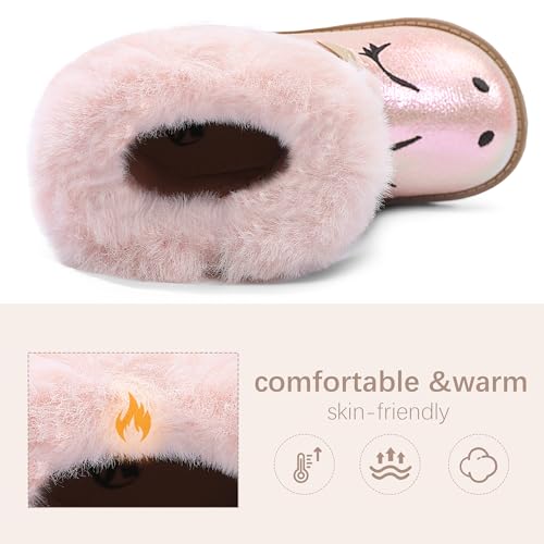 Girls Winter Boots Unicorn Snow Boots for Toddler Girls Side Zipper3