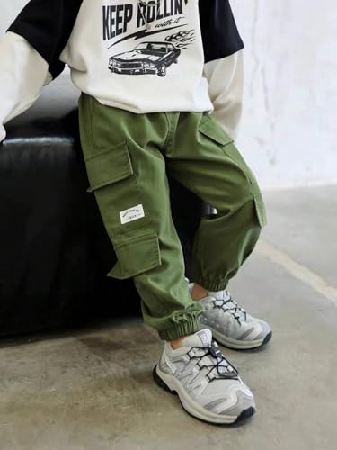 Image of TAGAS Boys Boys Side Pocket Cargo Pant || Cargo Pants|| Regular Slim Cargo for Kids ||Relaxed Trouser ||Pant for Boys ||Boy Loose Comfortable Cargo ||Boys Joggers||
