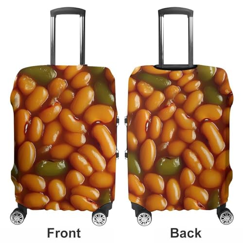 Baked Beans Food Travel Luggage Cover for Suitcase 19-32 Inches Elastic Washable Baggage Protector3