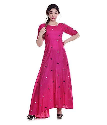 Pink Mirror Work Kurti at Amazon 