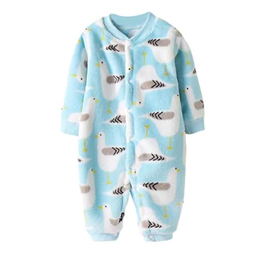 Barrageon Bebé Mameluco 0-2T Infantil Peleles Recién Niños Camisones Niño Ropa de Dormir Nacido Monos Unisexo Franela Niña Pijama (Azul-80)