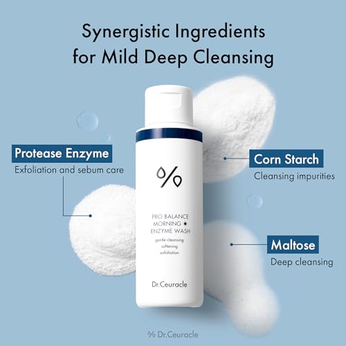 Image of Dr.Ceuracle Pro Balance Enzyme Powder Face Wash - Korean Day and Night Natural Enzyme Powder Face Wash for Deep Pore Cleansing, Sebum Removing, pH Skin Balancing Care (Morning Wash)