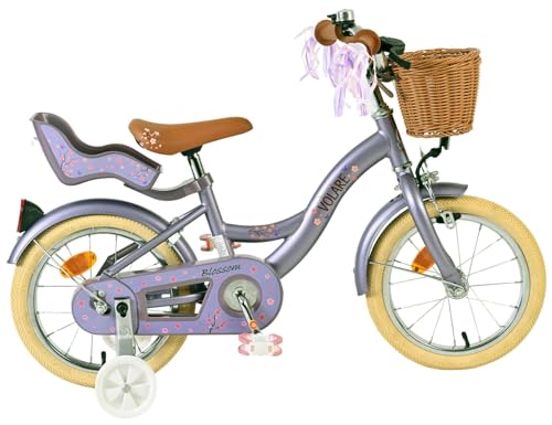 Vélo 14 pouces Volare Blossom violet vélo fille avec stabilisateurs
