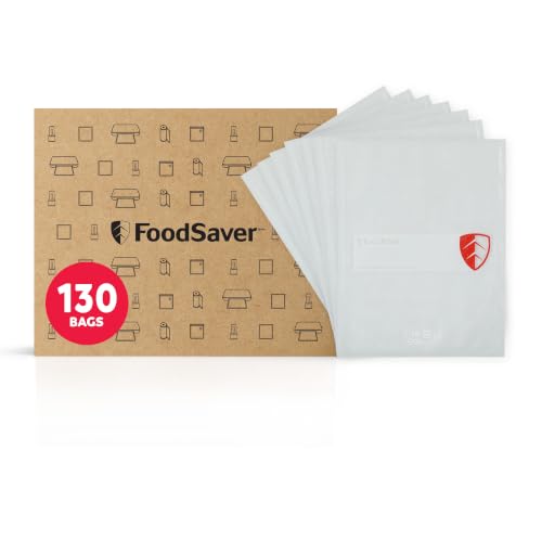 Image of FoodSaver Quart Vacuum Seal Bags, 130 Count Pre-Cut BPA-Free Storage Bags, Align to Seal & Tear to Open for Food Storage, Sous Vide, and Meal Prep