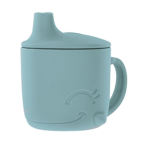 Image of Nuby Animal Friends Silicone Sippy Cup - Toddler Cup with One-Handle - 6+ months - Blue Whale
