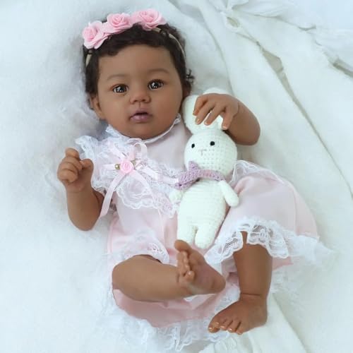 Angelbaby Lifelike Reborn Black Girl, 18 Inch Real Life Newborn