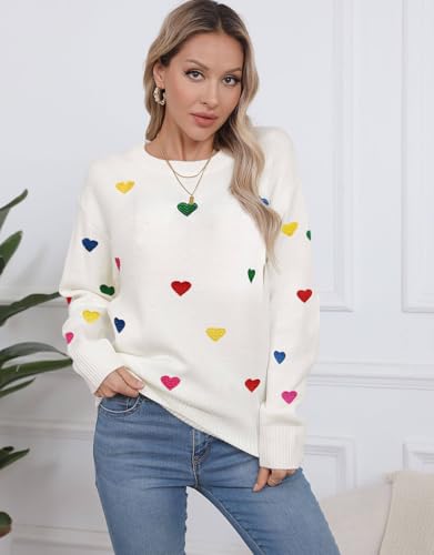 Image of Womens American Flag Sweater Crew Neck Casual Pullover Sweater