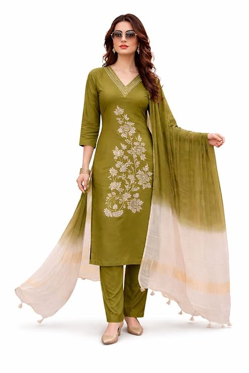 Women's Floral Embroidered, 3-Piece Set green-picture-43