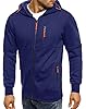 VANVENE Mens Full-Zip Hooded Fleece Sweatshirt Hoodie Jacket Casual Sweat Zip Hood Midweight Hoody Navy XXL #1