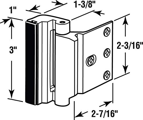 Door Reinforcement Lock Child Safety Door Security Lock With 4 Screws For Inward Swinging Door-Add Extra,High Security To Your Home|Prevent Unauthorized Entry-3" Stop,Aluminum Construction #TOP3