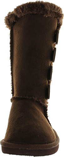 Forever Link Girls Aling-33K Faux Suede Buckle Comfort Mid Calf with Lined Faux Fur3