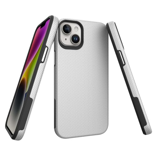 Image of NOXO Ultra-Hybrid Triangle Back Case Cover for iPhone 14, | Shockproof Design | Camera Protection | Soft TPU & Rugged PC | Bumper Case Cover for iPhone 14, (Frost White)
