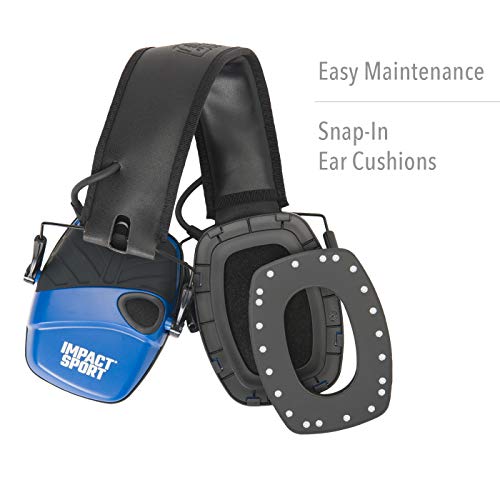 Image of Howard Leight by Honeywell Impact Sport Sound Amplification Electronic Shooting Earmuff, Real Blue