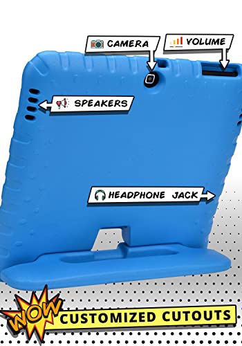 Cooper Dynamo [Rugged Kids Case] Protective Case for Samsung Galaxy Tab 4 10.1, Galaxy Tab 3 10.1 2013/2014 Released only | Child Proof Cover with Stand, Handle (Blue)