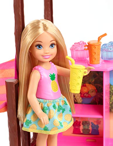 Barbie Chelsea y su cabaña de playa, muñeca con accesorios (Mattel FWV24), Exclusivo en Amazon