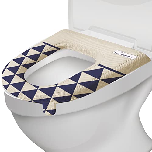 Clomuzi Wasserdichtes Toilettensitzkissen | Warmer Toilettensitzbezug,Hautfreundliches, wasserdichtes Eva-Badezimmer-Sitzkissen mit Griff für alle Jahreszeiten – Bild 6
