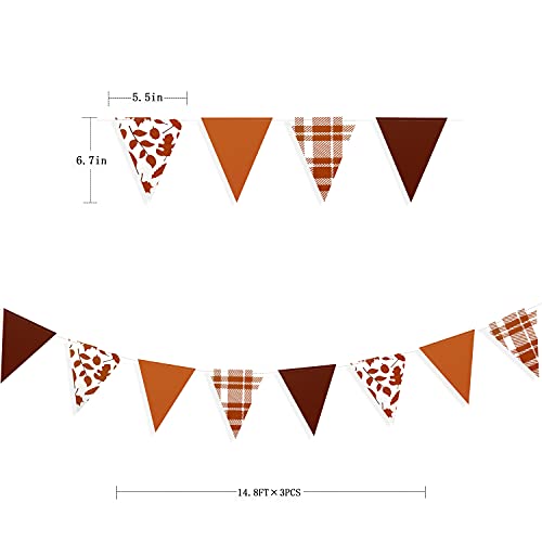Image of pinkblume Fall Party Decorations Maple Leaf Pennant Banner Triangle Hanging Flag Bunting for Autumn Thanksgiving Birthday Wedding Bridal Baby Shower Engagement Bachelorette Harvest Party Supplies