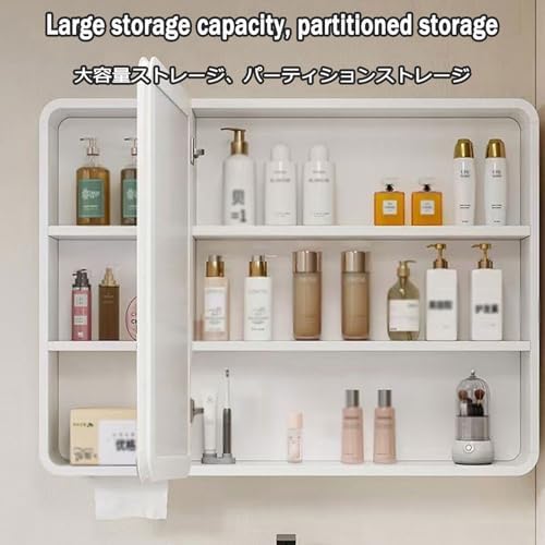 Wall-Mounted Bathroom Mirror Cabinet - Single Door, 60x65cm, Ideal for Family Bathrooms, Rentals, Hotels - Stylish Storage Solution for Any Space