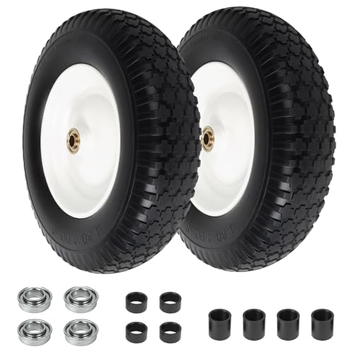 4.80/4.00-8 Wheelbarrow Tire Flat Free, 16'' Tire and...