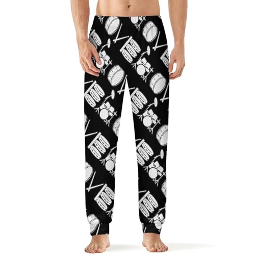 Love Drum Pajama Pants for Men Print Lounge Pjs Bottom Pants Lightweight Sleep Pants