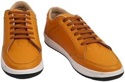 DRAB Men's Yellow Casual Sneaker Shoes with Synthetic Upper Lightweight Comfortable Mid Top Sneaker Shoes for Men's & Boy's Latest Fashion Trends Sneaker Shoes