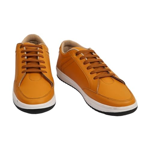 DRAB Men's Yellow Casual Sneaker Shoes with Synthetic Upper Lightweight Comfortable Mid Top Sneaker Shoes for Men's & Boy's Latest Fashion Trends Sneaker Shoes