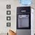 Top-Loading Hot & Cold Water Cooler Dispenser for 3-5 Gallon Bottles, Luxury Design Water Dispenser with Storage Cabinet & Glass Door for Home Office School Use, Grey Color
