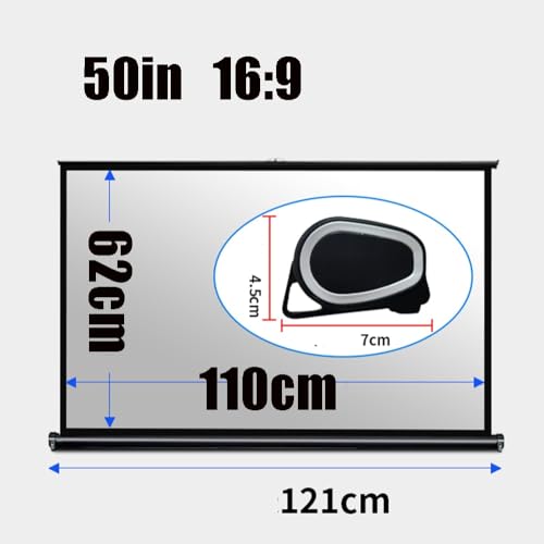 Pantalla manual para proyector 50" 16:9 portátil miniatura 6