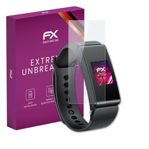 atFoliX Lámina Protectora de plástico Cristal compatible con Huawei TalkBand B2 Película Vidrio, 9H Hybrid-Glass FX Protector Pantalla Vidrio templado de plástico