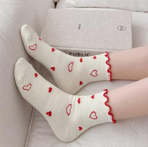 Image of Women's Cute Crew Socks, Casual Athletic Cotton Bowknot Cherry Calf Novelty Socks for Women