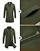 COOFANDY Men Long Coat Fashion Loose Fit Single Breasted Trench Coat Olive Green Slim Fit Notched Collar Overcoat Green