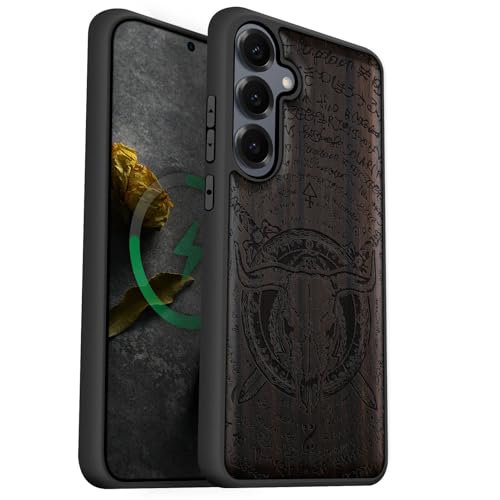 Coque bois Carveit pour Galaxy S25 étui magnétique haut de gamme antichoc MagSafe