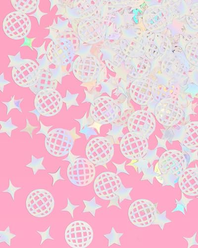 Image of xo, Fetti Disco Ball Foil Confetti - 200 pc | Bachelorette Party Decoration, Cute Birthday Table Decor, Groovy Engagement Decor, Bridal Shower Supplies, Y2K