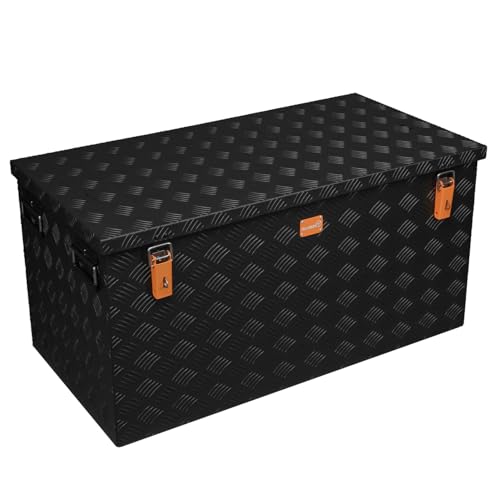 Alubox STRONG - BLACK EDITION ABX-R250 Aluminium Transportkiste aus 3mm Riffelblech 250 Liter in schwarz
