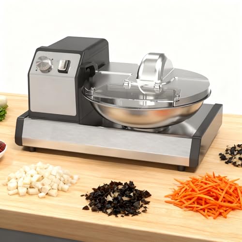 Beachtiful Picadora de Alimentos Eléctrica Multifuncional para Verduras y Carne, Procesador de Alimentos Automático 5.5L, Rallador de Verduras Comercial de Acero Inoxidable