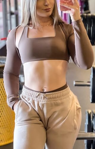 Image of Aoxjox Women's Lexi Lined Bolero Shrug | workout long sleeve,waist-defining cropped fit,open front cardigan,buttery soft fabric,layering,yoga,gym,daily wear