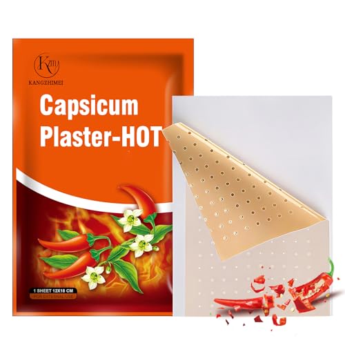 KZM KANGZHIMEI Capsaicin Patches - 20 Count Extra Large Patch Maximum Strength Capsicum Plaster Patch - Back Patches - Muscle and Joint Heat Patches - Hot Patches