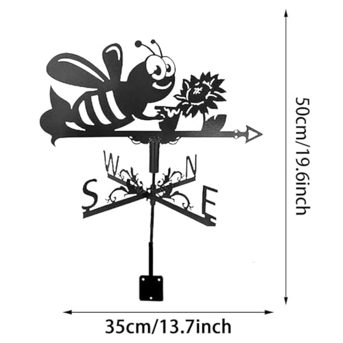 Veleta de viento de abeja de 35x50 cm, indicador de dirección para tejado 4
