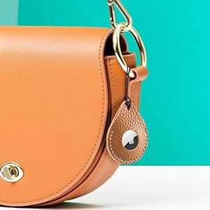 2 pack airtag holder leather case air tag cover keychain gps tracker remote finder key travel backpack pet locator   cucciolini doodles