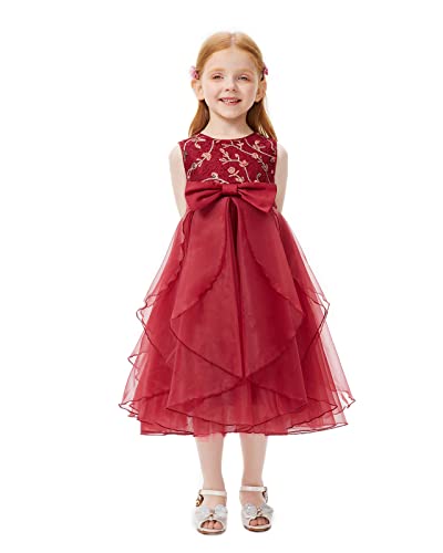 Girls Dress Sleeveless Floral Sequins Lace Party Festival Vintage Outfit Daily Dress