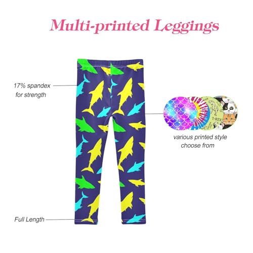 CaTaKu Girls Leggings Cute Sharks Silhouette Leggings for Girls Kids Athletic Workout Yoga Pants Size 4-10T4