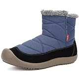 corral boots womens size 12  GOGOUP Botas de Nieve Hombre Mujer Invierno Cálidas Forro Piel Botines Tacón Plano Aire Libre Boots Antideslizantes Unisex Negro/Azul 42 EU