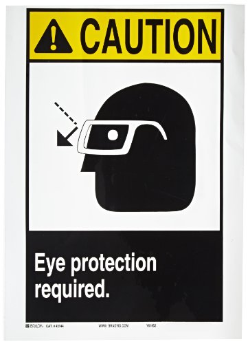 Panneau de sécurité autocollant 35,6 x 25,4 cm protection des yeux requise Brady