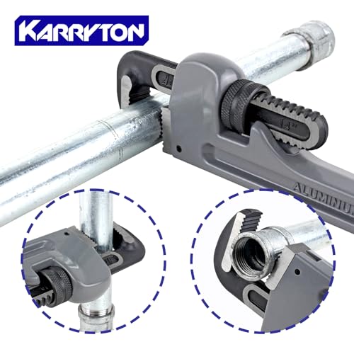 Image of 14 Inch Aluminum Pipe Wrench, 2-3 /4 inch /70mm Adjustable Cr-Mo Jaw Opening Heavy Duty Aluminum Straight Handle Plumbing Wrenches, Perfect Plumbers Tool Exceed GGG Standard