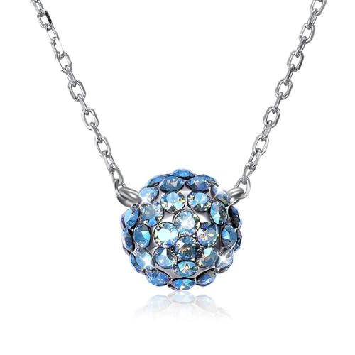 Pendant en cristal coloré et collier de perles fines pour femme et jeune fille