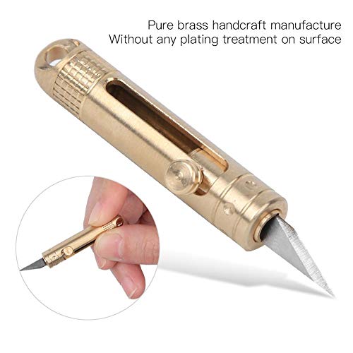 Canivete, Canivete de papel de corte requintado porta-chaves, latão para cortar papel Defenda-se(Bra