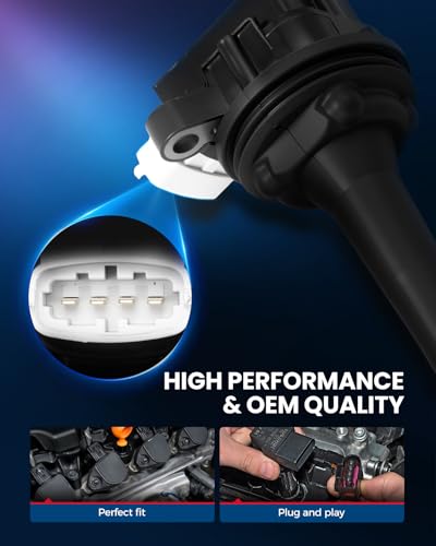 Image of KAX 5 Ignition Coils & 5 Spark Plugs Set for S60 S40 C70 C30 XC70 | (w /tool) Fits S60 2005-2009 2.4T, 2004-2016 2.5T, S40 2004-2010 2.4L /2.5T, C70 2006-2013,C30 XC70 V50 V70 UF517