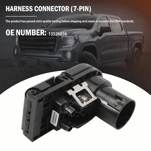 Image of Trailer Hitch 7 Pin Dual Camera Receptacle for 2020-2022 Yukon Sierra Tahoe Silverado Suburban 13526856 Trailer Plug Tow Vehicle Electrical